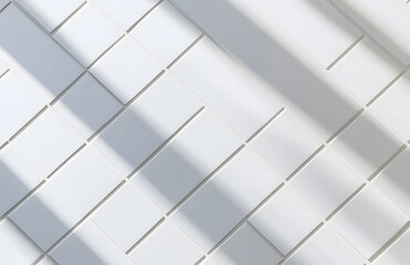Obraz premium Seamless white triangular tile pattern with a modern geometric design. Clean and minimalistic style is ideal for backgrounds, architecture, or interior design concepts.