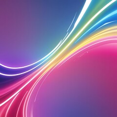 Obraz premium Vibrant Rainbow Light Streaks on Purple Background Abstract Dynamic Effect