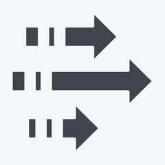 Icon Arrows. related to Speed symbol. glyph style. design editable
