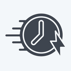 Icon Velocity. related to Speed symbol. glyph style. design editable