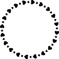 Valentine's Day Love Heart Pattern Frame silhouette.
Heart shape border black silhouette.
For celebrating Valentine's Day, Mother's Day or wedding.
Transparent background.