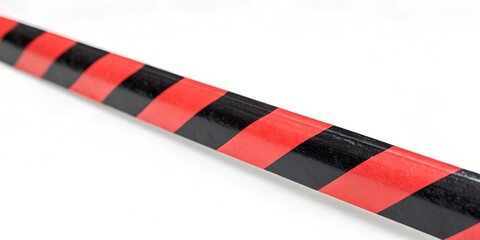 Crossed red white warning tape isolated on white
