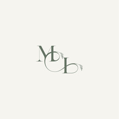 organic hairline logotype wedding concept monogram letter elegant and elegant logo IM