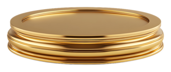Empty golden podium on a transparent background. isolated background.