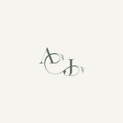 organic hairline logotype wedding concept monogram letter elegant and elegant logo JA