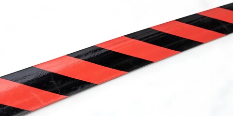 Obraz premium Crossed red white warning tape isolated on white 