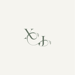 organic hairline logotype wedding concept monogram letter elegant and elegant logo JX
