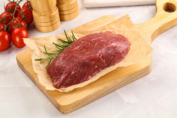 Raw beef meat uncocked steak