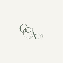 wedding concept monogram elegant and elegant logo AG organic hairline logotype letter