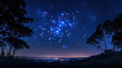 Fototapeta premium Orion Hunter constellation against the sky 