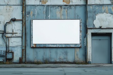 Naklejka premium Blank billboard rusty urban wall street background
