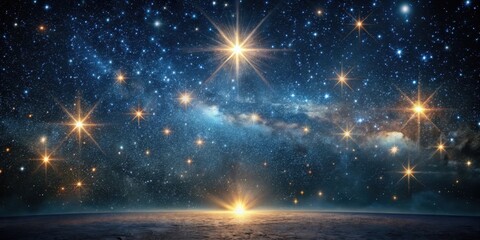 Celestial beauty under the night sky with sparkling stars on a dark canvas, darkness, celestial,  darkness