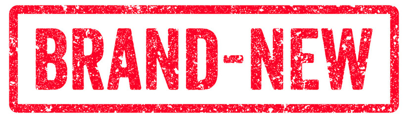 Brand New Stamp Transparent Seal, Red Grunge Brand New Word Rubber Stamp Seal