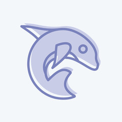 Icon Sea Life. suitable for education symbol. two tone style. simple design editable