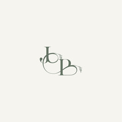wedding concept monogram elegant and elegant logo BJ organic hairline logotype letter