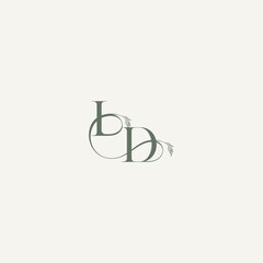 wedding concept monogram elegant and elegant logo DI organic hairline logotype letter