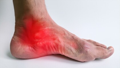 Fototapeta premium Severe swelling around the ankle joint