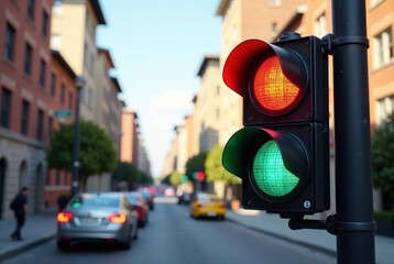 Traffic Light Illustrations, Signals, Poles, Interface Designs, Digital Art