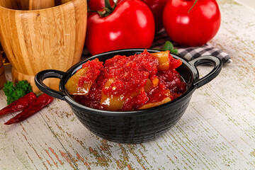 Hungarian Lecho with bell pepper and tomato