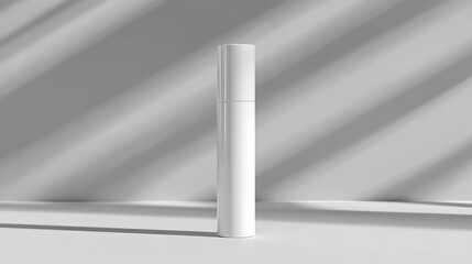 white cosmetic tube template, designed for packaging, with smooth, glossy surfaces and a modern, minimalistic aesthetic