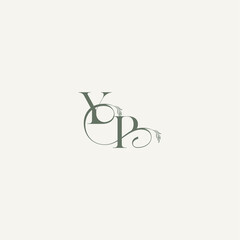 wedding concept monogram elegant and elegant logo PY organic hairline logotype letter