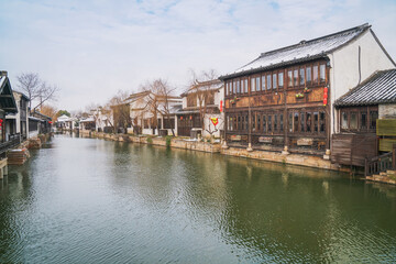 Old houses, rivers, and bridges in Zhouzhuang Ancient Town, Suzhou City, Jiangsu Province, China
