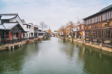 Old houses, rivers, and bridges in Zhouzhuang Ancient Town, Suzhou City, Jiangsu Province, China