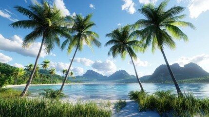 Fototapeta premium Tranquil Tropical Beach Scene