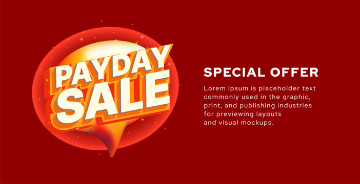 payday sale badge or icon with red background for promotion material design