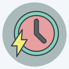 Icon Fast. related to Speed symbol. color mate style. design editable
