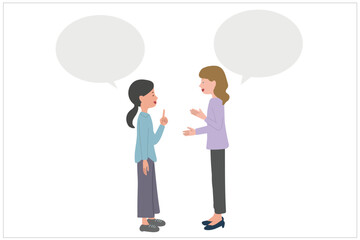 会話する女性のイラスト