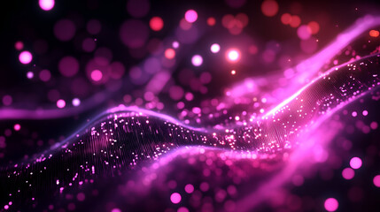  Abstract pink and purple waves on a black background, Abstract Wavy Lines with Glowing Pink and Blue Lights on Black Background, Abstract fast fiber internet  background