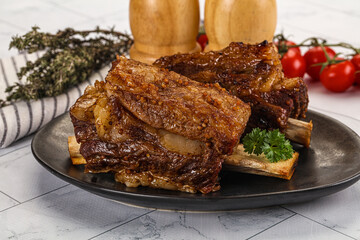 Baked beef ribs with marinade