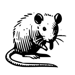 An Artistic Representation of a Rat Icon Boldly Designed to Embody Intelligence, Adaptability, and Resourcefulness with a Unique Style That Blends Modern Minimalism and the Spirit of Survival