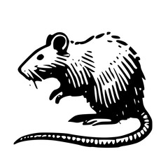 An Artistic Representation of a Rat Icon Boldly Designed to Embody Intelligence, Adaptability, and Resourcefulness with a Unique Style That Blends Modern Minimalism and the Spirit of Survival