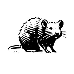 An Artistic Representation of a Rat Icon Boldly Designed to Embody Intelligence, Adaptability, and Resourcefulness with a Unique Style That Blends Modern Minimalism and the Spirit of Survival