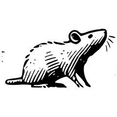 An Artistic Representation of a Rat Icon Boldly Designed to Embody Intelligence, Adaptability, and Resourcefulness with a Unique Style That Blends Modern Minimalism and the Spirit of Survival