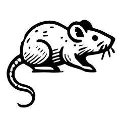 An Artistic Representation of a Rat Icon Boldly Designed to Embody Intelligence, Adaptability, and Resourcefulness with a Unique Style That Blends Modern Minimalism and the Spirit of Survival