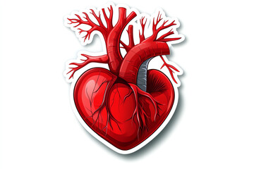 A detailed illustration of a human heart showing its anatomical structure and complexity.