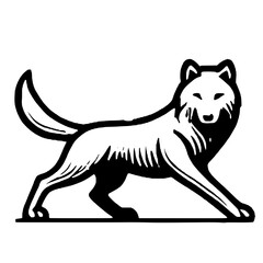 Fototapeta premium Symbol of Untamed Majesty The Artistic Representation of a Wolf Icon, Featuring Bold Creativity and Minimalist Design to Reflect the Mystery, Strength, and Fierce Elegance of the Wild