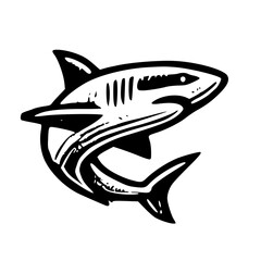 A Bold Artistic Representation of the Ocean’s Apex Predator Exploring the Unique Iconic Design of a Shark, Blending Strength, Elegance, and Symbolism in a Minimalist and Creative Graphic Style