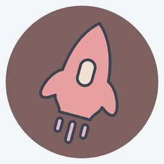 Icon Rocket. related to Speed symbol. color mate style. design editable