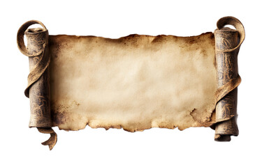Empty vintage parchment banner on a transparent background. isolated background.