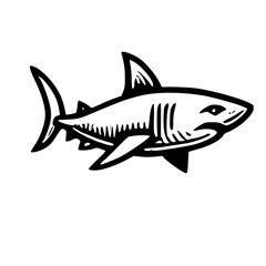 A Bold Artistic Representation of the Ocean’s Apex Predator Exploring the Unique Iconic Design of a Shark, Blending Strength, Elegance, and Symbolism in a Minimalist and Creative Graphic Style