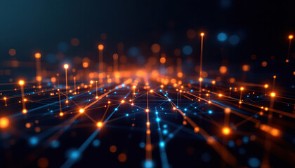 Naklejka premium Abstract Network Data Connections Illuminated