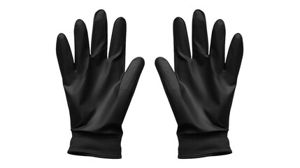 Obraz premium Pair of Black Gloves on Black Background Close up Studio Shot Perfect for Fashion Security or Winter Accessory Websites