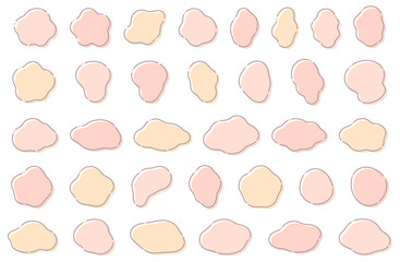 Vector illustration set of loose fluid shape frames Speech bubble pink Copy space