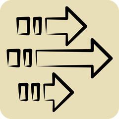Icon Arrows. related to Speed symbol. hand drawn style. design editable