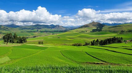 Obraz premium Rolling Green Hills Farmland