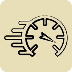 Icon Speed. related to Speed symbol. hand drawn style. design editable